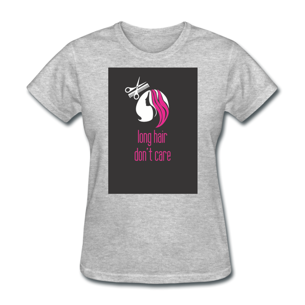 Long Hair Don't Care Women's T-Shirt - heather gray