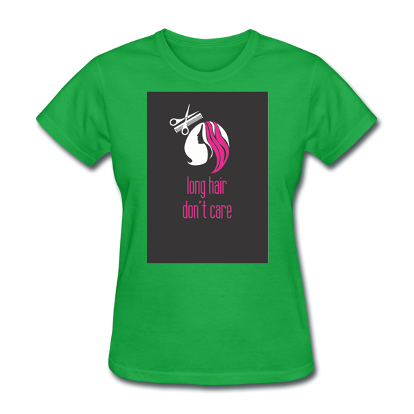 Long Hair Don't Care Women's T-Shirt - bright green