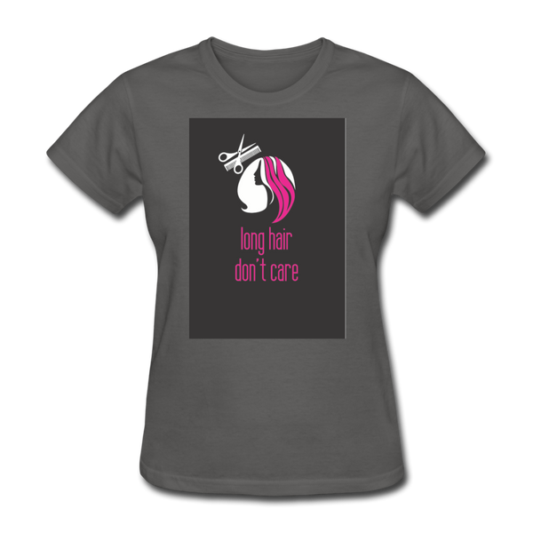 Long Hair Don't Care Women's T-Shirt - charcoal