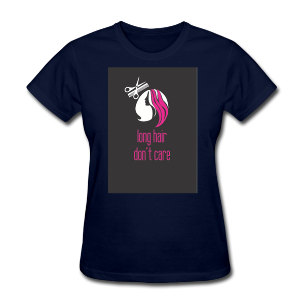 Long Hair Don't Care Women's T-Shirt - navy