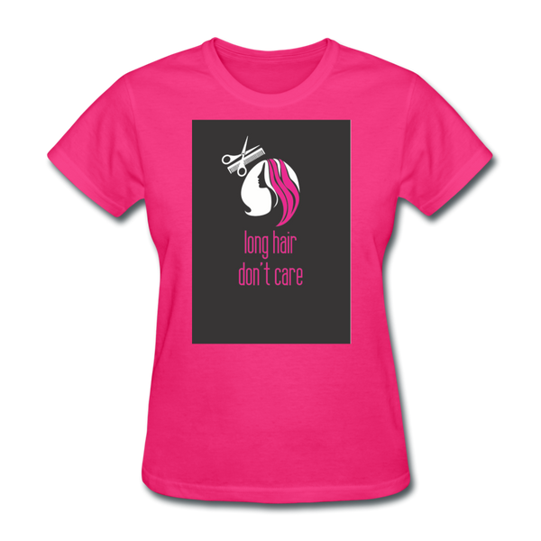 Long Hair Don't Care Women's T-Shirt - fuchsia