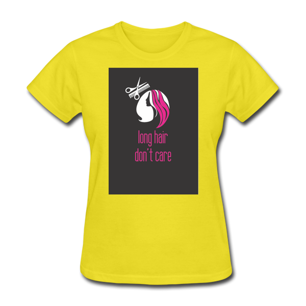 Long Hair Don't Care Women's T-Shirt - yellow