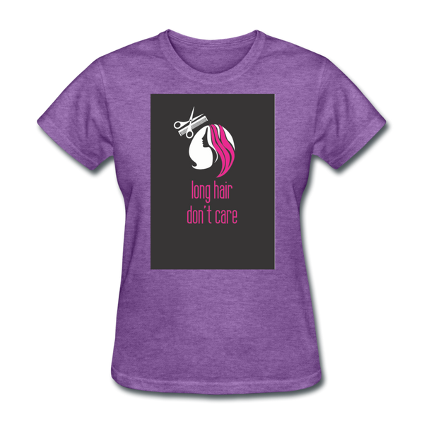 Long Hair Don't Care Women's T-Shirt - purple heather