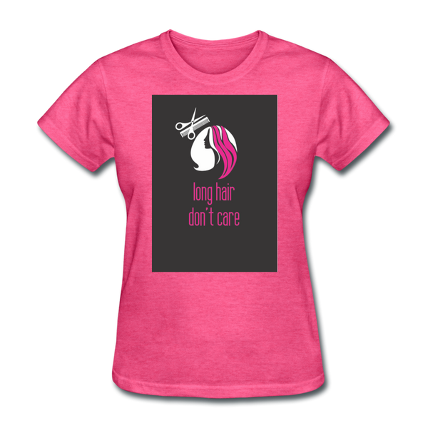 Long Hair Don't Care Women's T-Shirt - heather pink