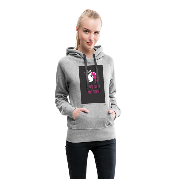 Long Hair Don't Care Women’s Premium Hoodie - heather gray