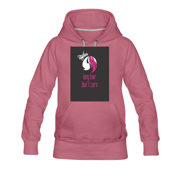 Long Hair Don't Care Women’s Premium Hoodie - mauve