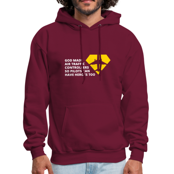 God Made Air Traffic Controllers Men's Hoodie - burgundy