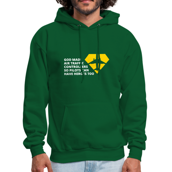 God Made Air Traffic Controllers Men's Hoodie - forest green