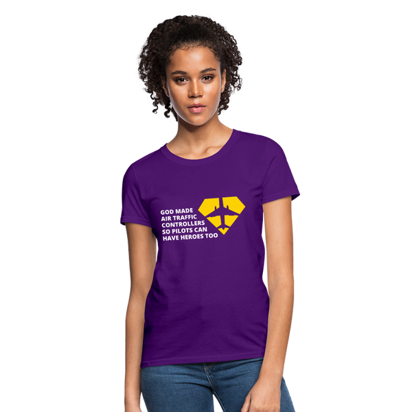 God Made Air Traffic Controllers Women's T-Shirt - purple