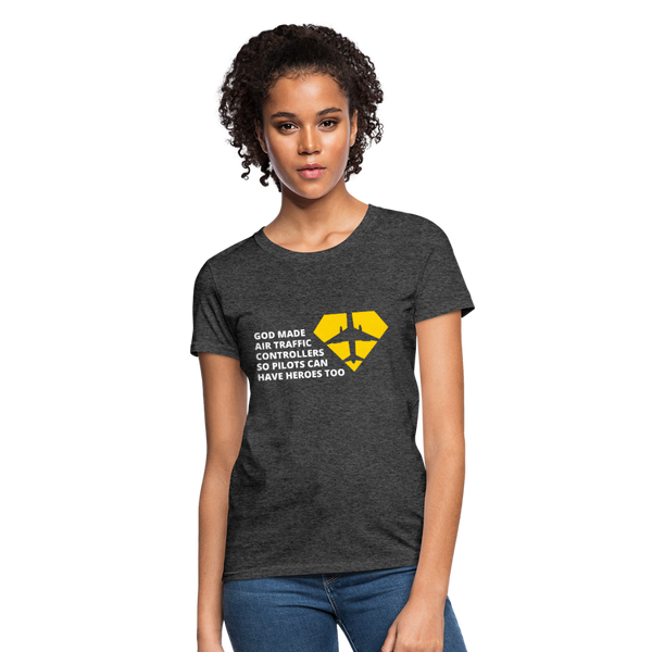 God Made Air Traffic Controllers Women's T-Shirt - heather black