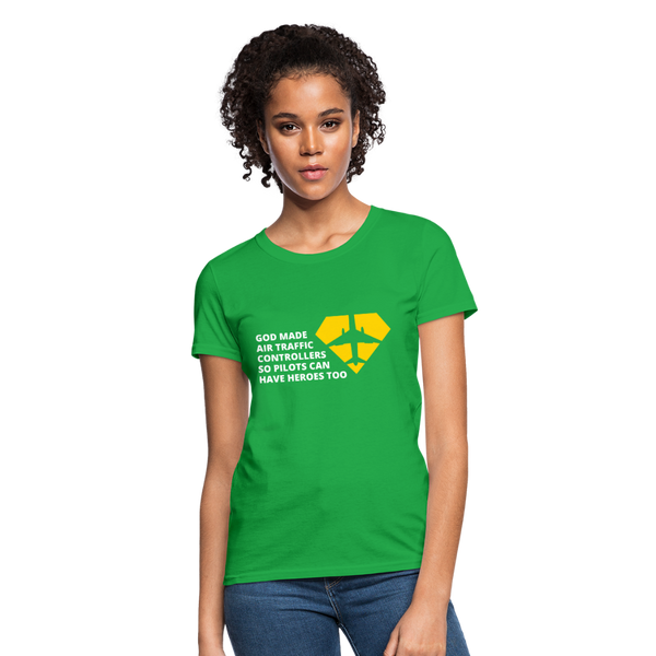 God Made Air Traffic Controllers Women's T-Shirt - bright green