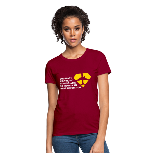 God Made Air Traffic Controllers Women's T-Shirt - dark red