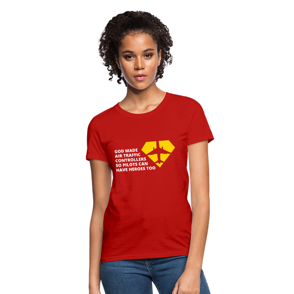 God Made Air Traffic Controllers Women's T-Shirt - red