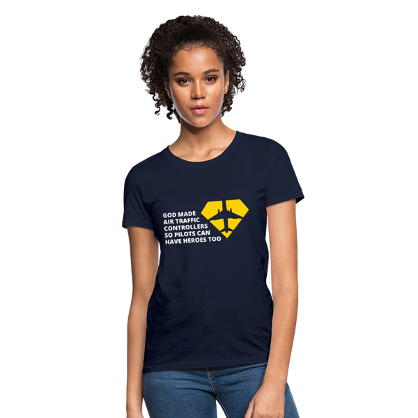 God Made Air Traffic Controllers Women's T-Shirt - navy