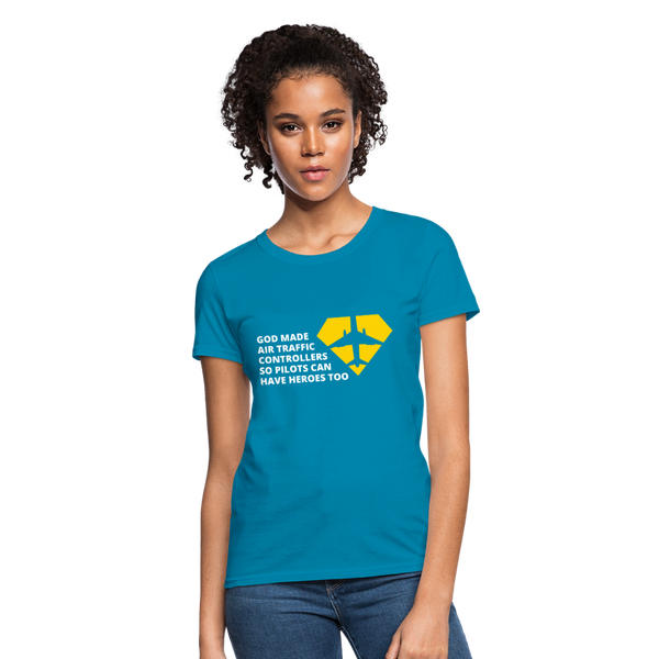 God Made Air Traffic Controllers Women's T-Shirt - turquoise