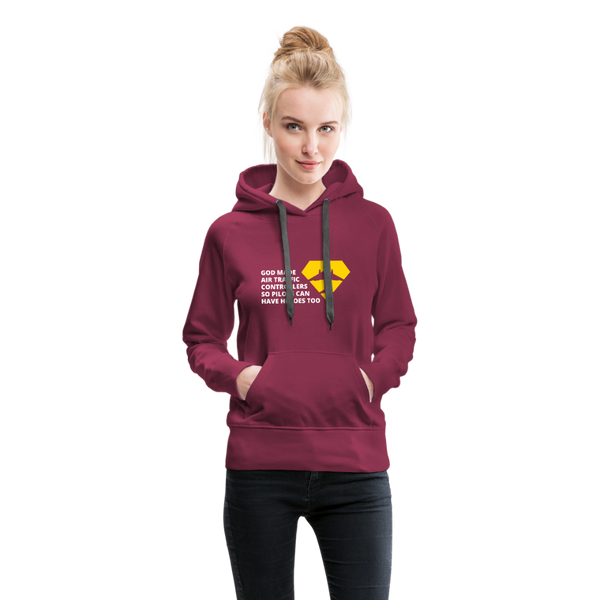 God Made Air Traffic Controllers Women’s Premium Hoodie - burgundy