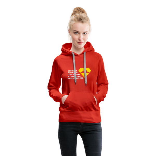 God Made Air Traffic Controllers Women’s Premium Hoodie - red