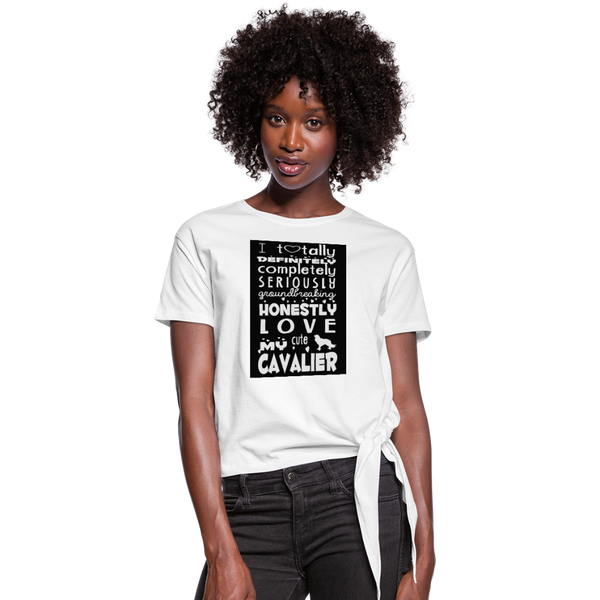 Love My Cavalier Women's Knotted T-Shirt - white