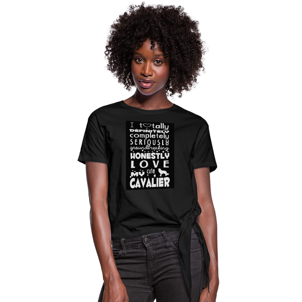 Love My Cavalier Women's Knotted T-Shirt - black