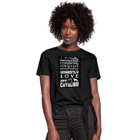 Love My Cavalier Women's Knotted T-Shirt - black