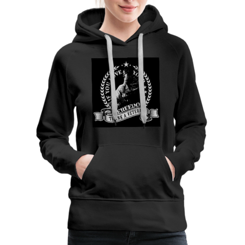 If You Love Your Freedom Thank A Veteran Women’s Premium Hoodie - black