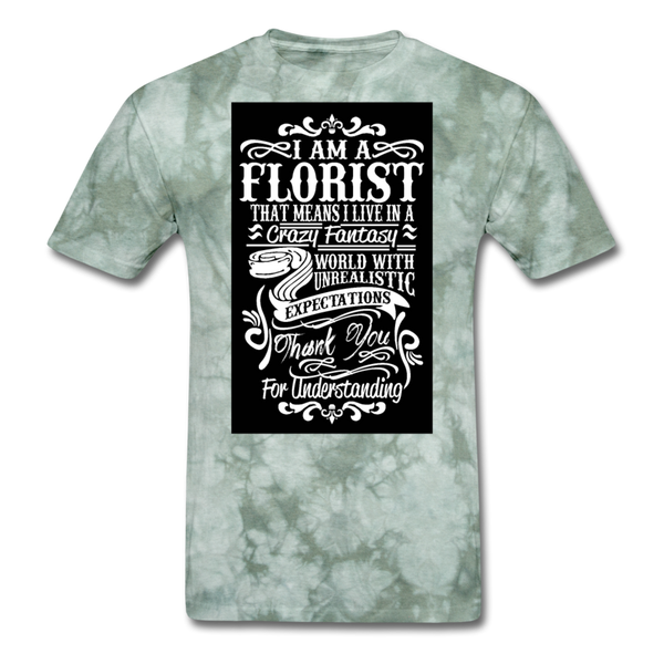 I Am A Florist Men's T-Shirt - military green tie dye