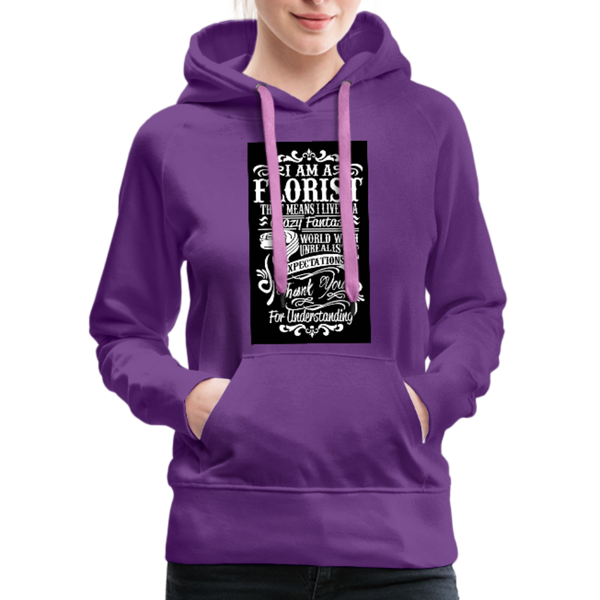 I Am A Florist Women’s Premium Hoodie - purple