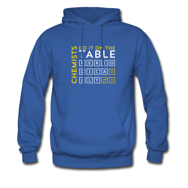 Chemists Do It On The Table Periodically Men's Hoodie - royal blue