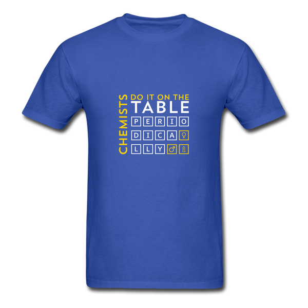 Chemists Do It On The Table Periodically Men's T-Shirt - royal blue