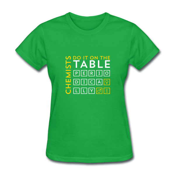 Chemists Do It On The Table Periodically Women's T-Shirt - bright green