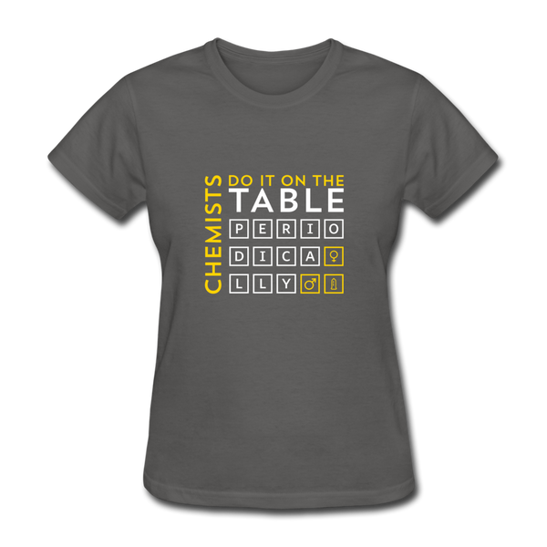 Chemists Do It On The Table Periodically Women's T-Shirt - charcoal