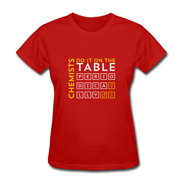 Chemists Do It On The Table Periodically Women's T-Shirt - red