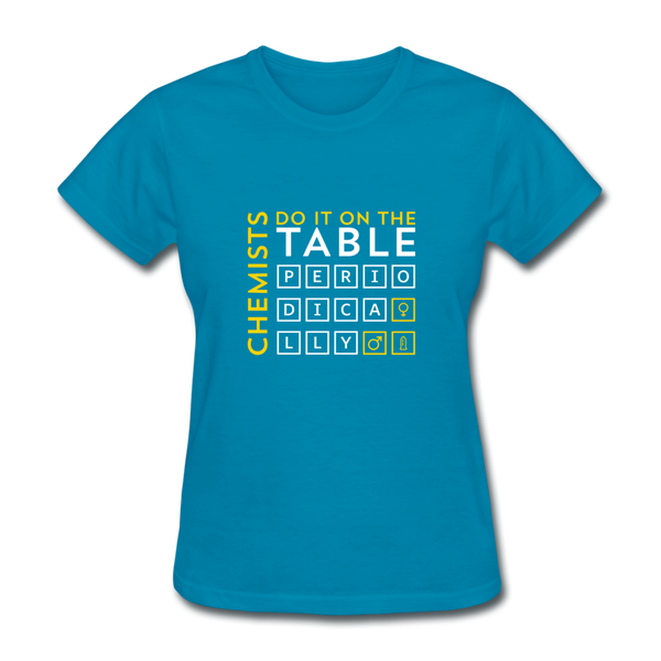 Chemists Do It On The Table Periodically Women's T-Shirt - turquoise