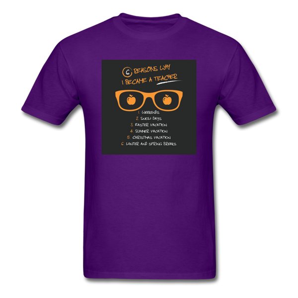 6 Reasons Why I Became A Teacher Men's T-Shirt - purple