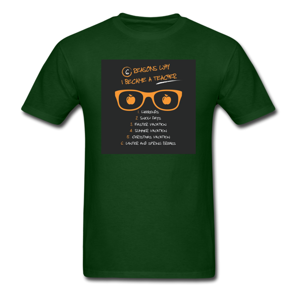 6 Reasons Why I Became A Teacher Men's T-Shirt - forest green