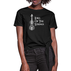 Lord Of The Strings Women's Knotted T-Shirt - black