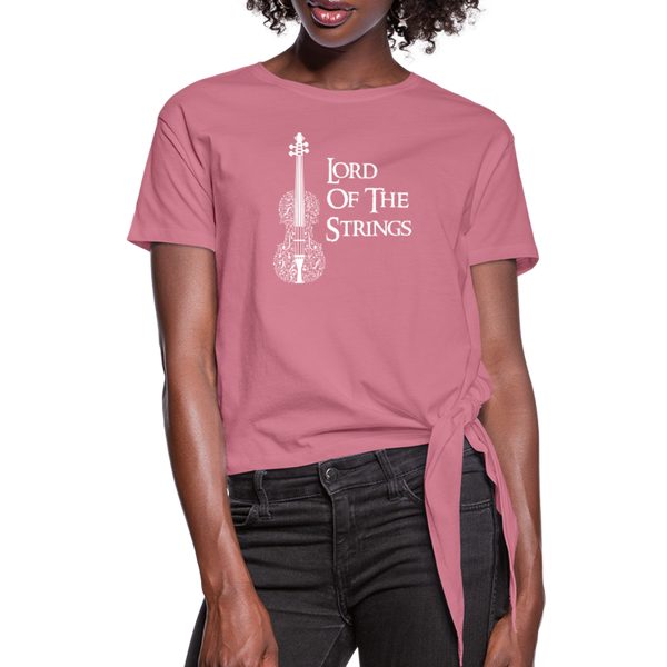 Lord Of The Strings Women's Knotted T-Shirt - mauve