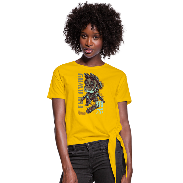 Fly Away Women's Knotted T-Shirt - sun yellow