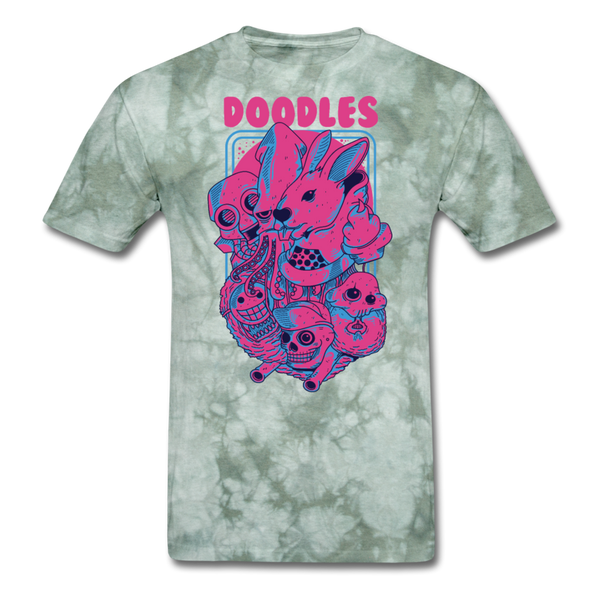 Doodles Men's T-Shirt - military green tie dye