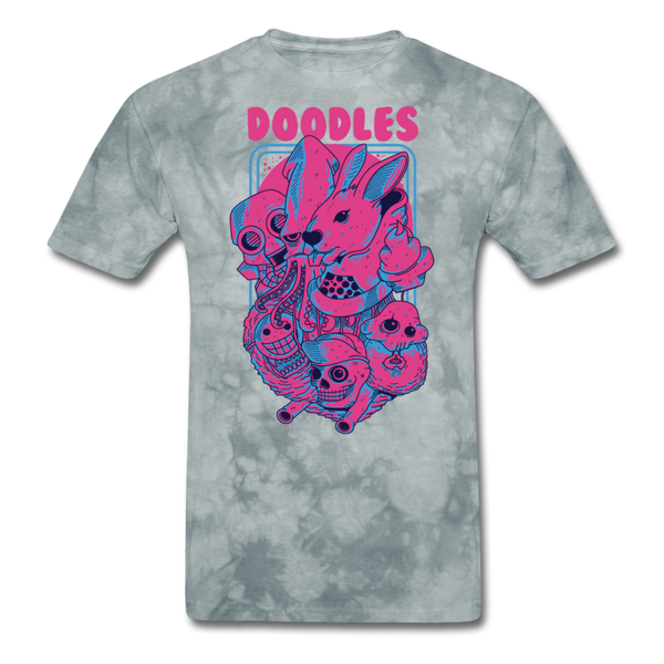 Doodles Men's T-Shirt - grey tie dye