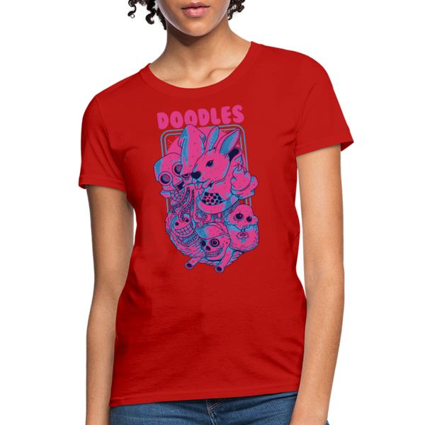 Doodles Women's T-Shirt - red