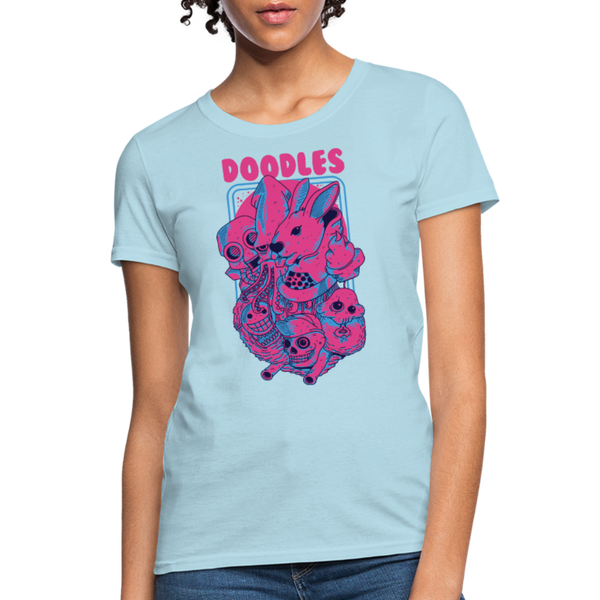 Doodles Women's T-Shirt - powder blue