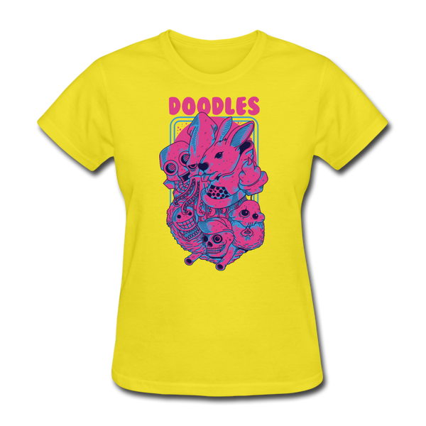 Doodles Women's T-Shirt - yellow