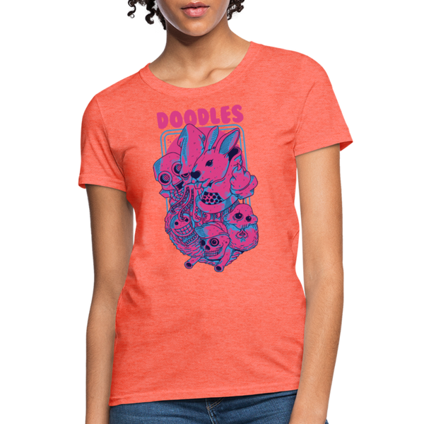 Doodles Women's T-Shirt - heather coral