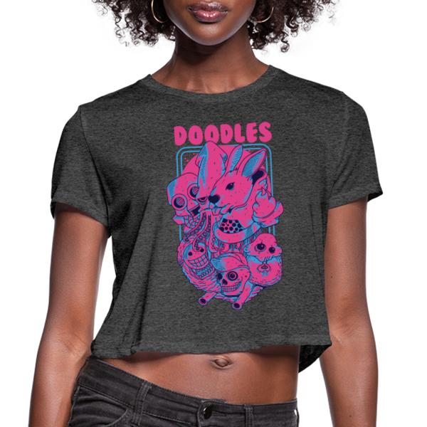 Doodles Women's Cropped T-Shirt - deep heather