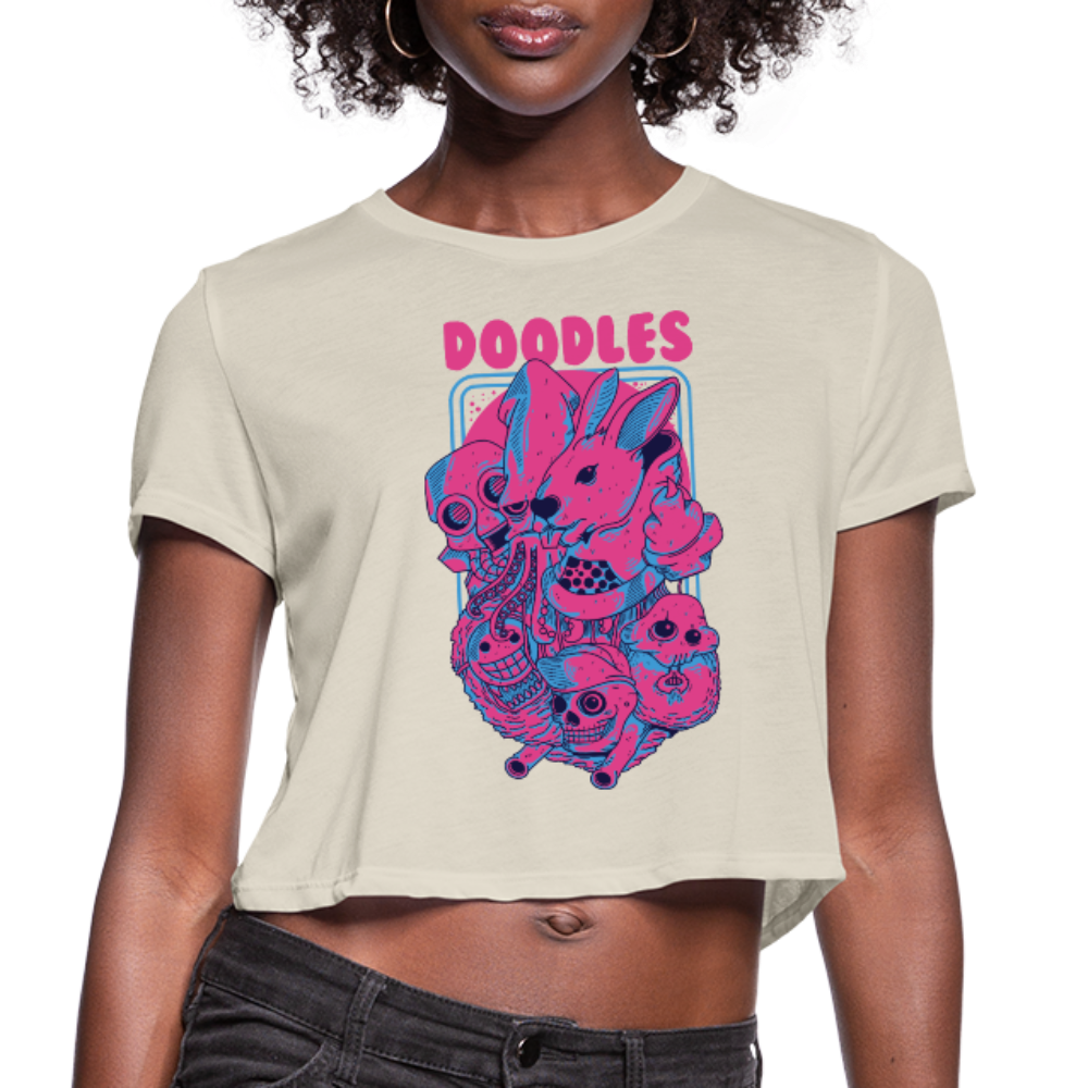 Doodles Women's Cropped T-Shirt - dust