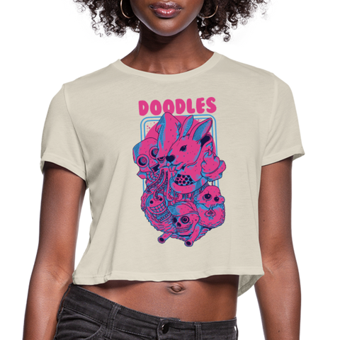 Doodles Women's Cropped T-Shirt - dust