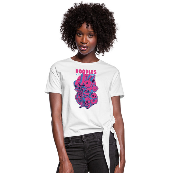 Doodles Women's Knotted T-Shirt - white