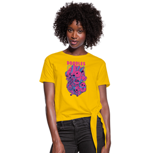 Doodles Women's Knotted T-Shirt - sun yellow