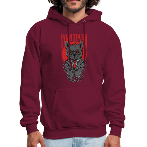 Night Play Men's Hoodie - burgundy